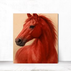 마지아갤러리 병오년 붉은말그림 말띠 행운 재물 건강 거실액자 현관 S 31x41cm
