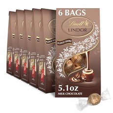 린트 린도르 퍼지 소용돌이 밀크 초콜릿 트러플 부드럽게 녹 Lindt LINDOR Fudge Swirl Milk Chocolate Truffles Milk Chocolate C, 5.1온스(6개들이 팩), 1개