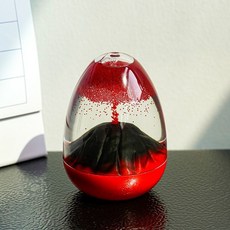 【臺灣出貨】火山噴發解壓神器油漏沙漏創意桌面擺件，療癒系液體擺飾兒童玩具情侶禮物, 红色火山喷发【超解压 稳定情绪】