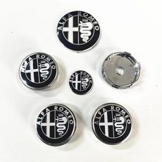 알파 로메오 줄리에타 미토 브레라 줄리아 자동차 휠 허브 개조 커버 장식용 캡, 1. Black white