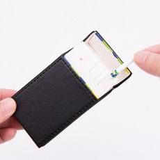 고급 휴대용 가죽 슬림형 담배 케이스, 1개, 11*6*2cm 블랙
