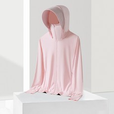戶外冰絲防曬服 夏季防紫外線輕薄透氣皮膚衣 男女款外套, 女款-冰霧粉,2XL, 1個