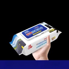 제이 유리세정티슈 유리거울 세정티슈 다용도 차량용, 1팩 [80개입], 1개, 1L