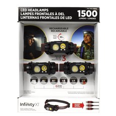 Infinity X1 충전식 LED 헤드램프 1500루멘 최대 30시간 작동 시간 6가지 모드 3팩 182638