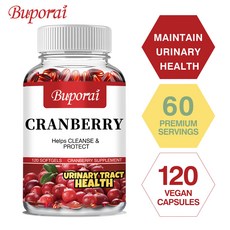 크랜베리 500mg 캡슐 - 요로 방광 및 신장 건강 해독 및 정화, 1개, 60정