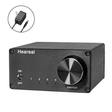 4입력 1출력 오디오 신호 스위처 HiFi 스테레오 무손실 변환기 홈 시스템용 양방향 선택기, 01 검정색