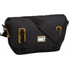 Burton 郵差包 黑色 駝色細節