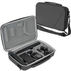 써니라이프 DJI 오즈모 액션6 어드벤처콤보 케이스+넥스트랩 액션캠 보호 카메라 수납 가방 액세사리, 블랙