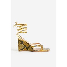 HM 웨지힐 샌들 옐로뱀피 패턴 1136441