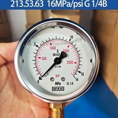 wika威卡壓力錶 德國進口軸嚮徑嚮液壓錶 耐震不銹鋼測壓錶 EN837-1 水壓錶 氣壓錶, 16MPa/2300psi, 1個