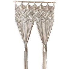 마크라메 커튼 보헤미안 가림막 아일랜드 카페 입구, 나무봉(매듭형) 90x190cm