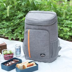 2단 보냉가방 아이스박스 가정용 외출용 캠핑 대용량 보냉가방 아이스백 백팩, 21L, 회색
