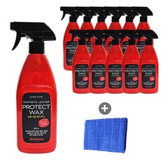 불스원 슈퍼 샤인 레자왁스 600ml 1박스 12개입 + 초극세사 바둑판 타월 증정, 1