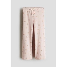 H&M 브랜드관 리브드 저지 레깅스 라이트 핑크/플로럴 1302749002