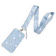 BKBKAAK ID 카드 홀더가 있는 자폐증 인식 랜야드 특수 교육을 위한 다채로운 무지개 교사 액세서리 교사 학생 간호사를 위한 독특한 랜야드, Blue Heart