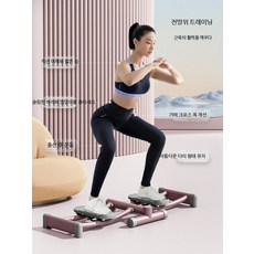 스키 머신 다리 슬리밍 운동기구 가정용 허벅지 엉덩이 강화 트위스트, 1개, 호화형-그레이 두꺼운 강관 접이식