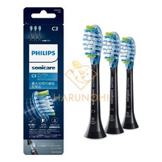 일본 필립스 소닉케어 칫솔모 전동칫솔 교체용 브러쉬 3개입 HX9043/96 블랙, 3개