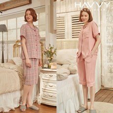 백화점 출고 [피트인] [하비] 봄가을 체크 파자마 잠옷세트
