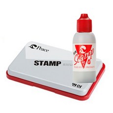 평화 스탬프 패드+스탬프 잉크, 1개, 레드