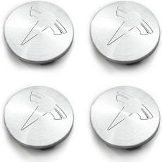 Tesheer 휠 센터 허브 캡 키트 테슬라 엠블럼 브랜드 센터 캡 포함 모델 3 모델 Y용 러그 너트 커버 20개 포함 (4개) (그레이), 실버