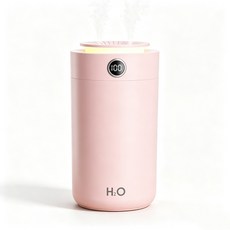 H₂O 圓柱形加濕器, 粉色, 充電-GS45-納米雙霧-夜燈-1.5L大容量 101*101*189mm