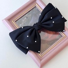 [모닝하트] 유아동 헤어핀 왕리본 진주 자동핀 초등