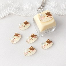 비즈아이 [6425-16]아크릴 키캡파츠 탑꾸재료 고양이얼굴 13.5x8.8mm 1개