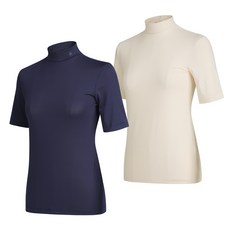 [투엘라] (1+1) 여성 반팔 반폴라 티셔츠_아이스스무디 냉감 스트라이프 골프 아웃도어 티셔츠