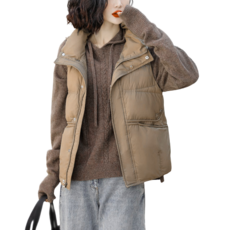 여성 패딩 베스트 가을 겨울 쇼트 베스트 홀터넥 민소매 코트