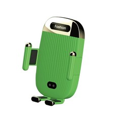 Fashion 車用無線充電手機支架，自動感應，單手操作，多角度調整，兼容多種手機尺寸, 綠色, MCK-CH02