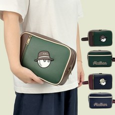 [백화점]말본 골프 클래식 파우치 클러치 미니백+쇼핑백, 1개, 02.네이비
