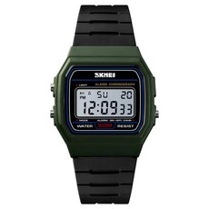 SKMEI SKM-1412 남자여자커플 전자 f91st 알람스탑워치디지털스포츠 사각 손목 시계