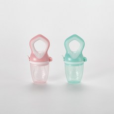 【嬰兒矽膠輔食器】水果輔食器 咬咬袋 咬咬樂 磨牙棒 固齒器 食品級矽膠, 斜口粉, 1個