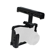 BGNing 알루미늄 카메라 케이지 후지필름 XE4 호환 맞춤형 테두리 프레임 콜드 슈 아리 마운트 핸드그립 손목밴드 조명 모니터 홀더 (케이지), BGNing 콤보 D