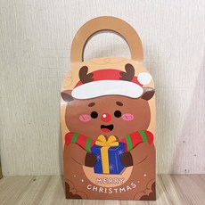 柚子烘焙食品 DIY薑餅屋手提盒 雪人 聖誕節DIY材料包, 1個, 麋鹿+迷你薑餅屋