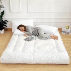 퓨어몰링 푹신한 침대 바닥 토퍼 매트리스 매트, 그레이