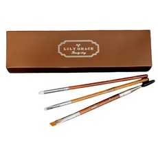 릴리그레이스 프로 아이메이크업브러쉬 3종, 1개, 브라운