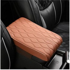 서온리 고급스럽고 편안한 뚜꺼운 퀼팅 차량용 콘솔쿠션 박스 팔걸이 컵홀더 수납 일체형 커버, 1개, 모카(컵홀더없음)