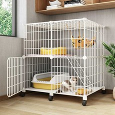 고양이 케이지 홈 실내 하우스 펜스 울타리 2단 대형 중형복층(73x37x71) 기본형