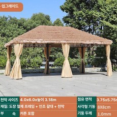 52QUAD 조립식파고라 고정어닝 차광망 천막 차양 햇빛가림막 선쉐이드 대형파라솔, 8cm 천장 4x6 m 6 초가