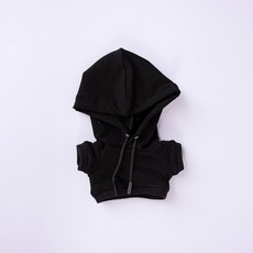 10cm 15cm 20cm 인형 아이돌 캐쥬얼 솜인형옷 솜인형 인형옷 솜깅이 단색 후드티, 검은색 후드 맨투맨