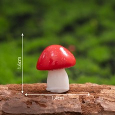 微景觀苔蘚裝飾品 - 創意仿真蘑菇DIY擺件, 仿真蘑菇實色-小號紅色毒蠅鵝膏菌, 1個