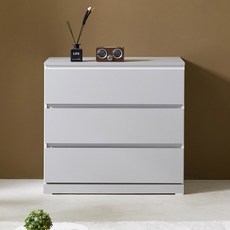 NEW 솜씨방 로렌 800 서랍장 속 깊은 침실 거실 서랍장, 3단, 그레이