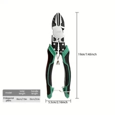 다기능 대각선 펜치 하드웨어 와이어 커터 전문 전기 기사 안티 슬립 내구성 범용 수리 도구 펜치, 04 8inch Diagonal