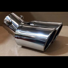 배기음튜닝 머플러 1개 63mm 범용 자동차 듀얼 배기구 스테인리스 스틸 블랙 배기 팁 테일 더블 파이프 튜브 액세서리, [04] Silver Bend Style