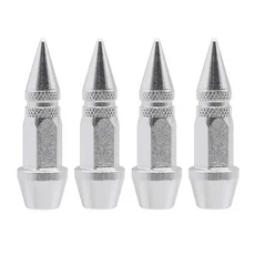 자동차 총알 밸브 캡 오토바이 휠 타이어 방진 커버 45/60mm 스파이크 외장, 03 45MM SILVER
