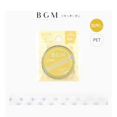 BGM Life系列 金箔燙金 透明 PET膠帶, 1個