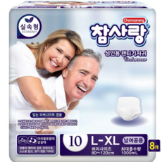 참사랑 실속형 팬티형 대형10px8팩 성인용기저귀, 대형, 10매입, 8개