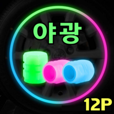 [야광] 지뉴드 타이어 밸브캡 에어캡 공기주입구 자동차 마개 벨브 차량용 오토바이 자전거 용품 공기주입구, 12개, 핑크