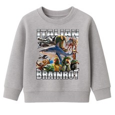 꼬므떼 아동 주니어 이탈리안 브레인롯 맨투맨 티셔츠 국내생산 카푸치노 사후르 트랄랄라 형제룩 등원룩